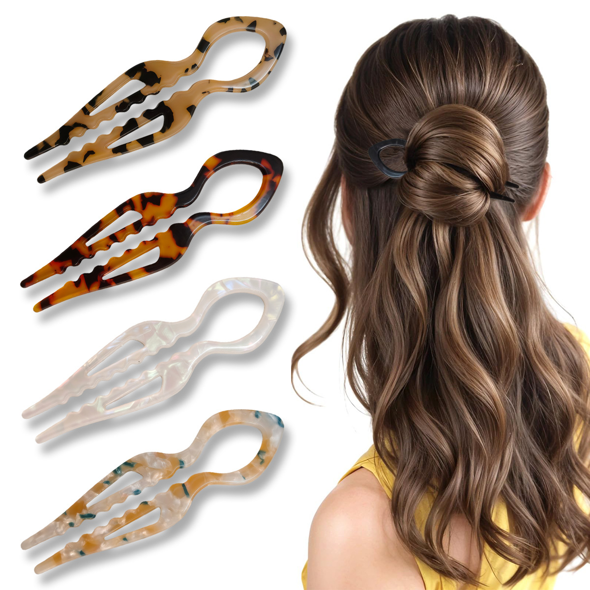 U-Shaped Hair Sticks Tortoises - đánh giá và giá Tech Accessories Women