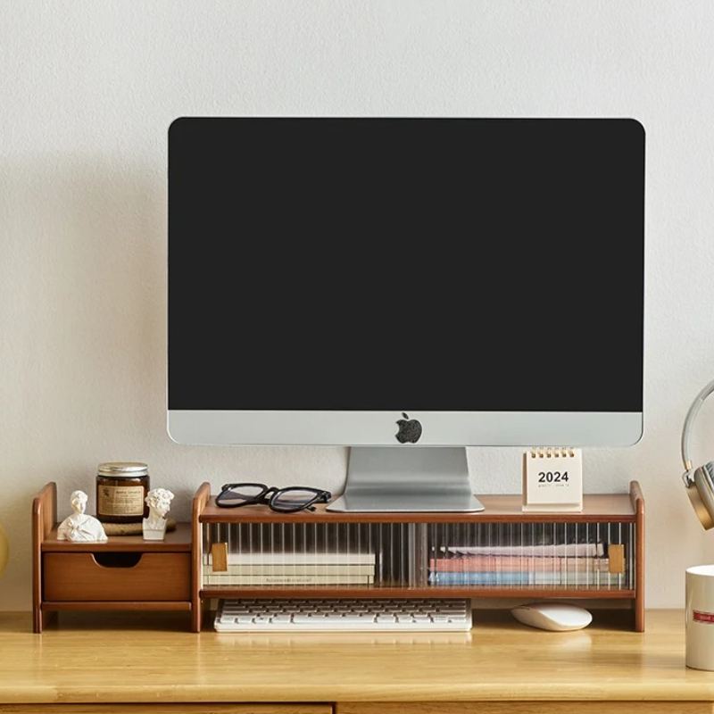 ‌Monitor Stand with Drawer-Adj - đánh giá và giá Laptop Stand Bamboo