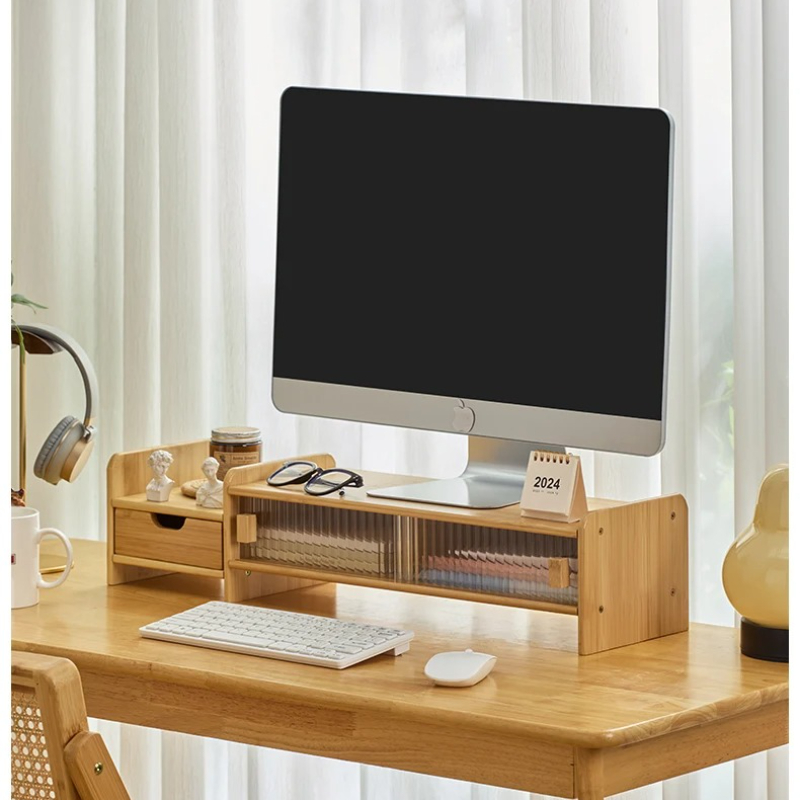 ‌Monitor Stand with Drawer-Adj - đánh giá và giá Laptop Stand Bamboo