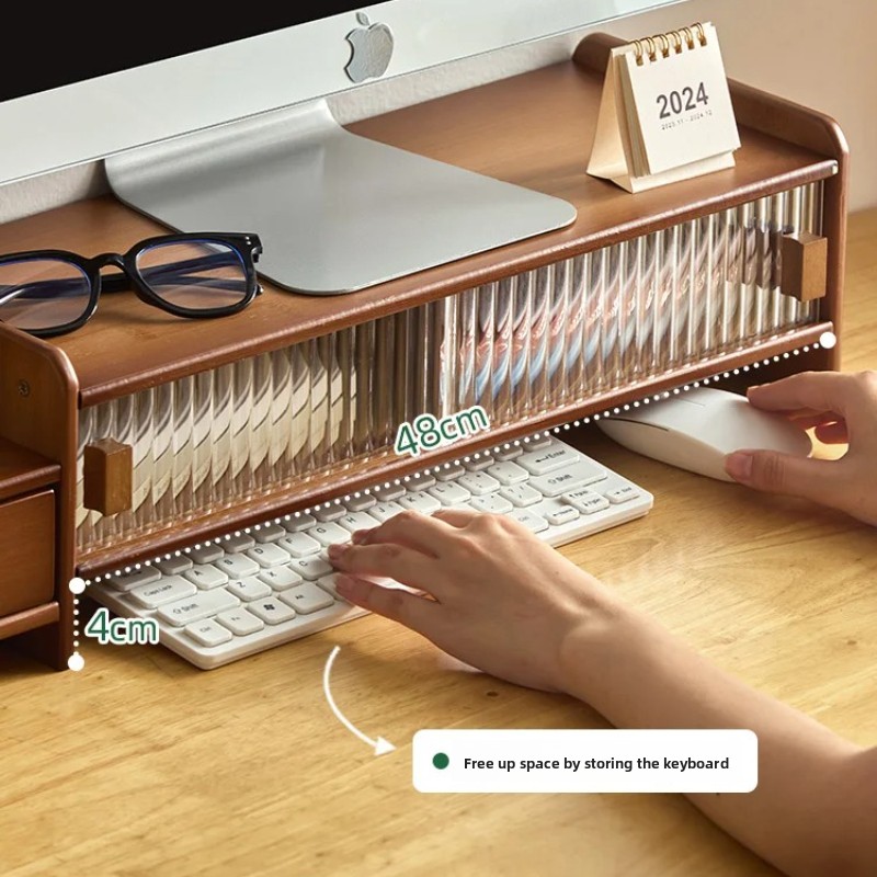 ‌Monitor Stand with Drawer-Adj - đánh giá và giá Laptop Stand Bamboo