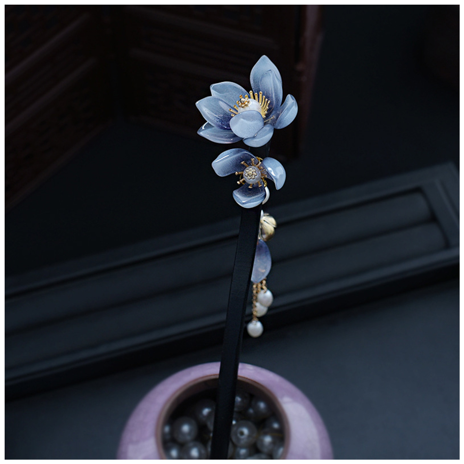 Blue Flower Hair Stick Vintage - đánh giá và giá Tech Accessories Women