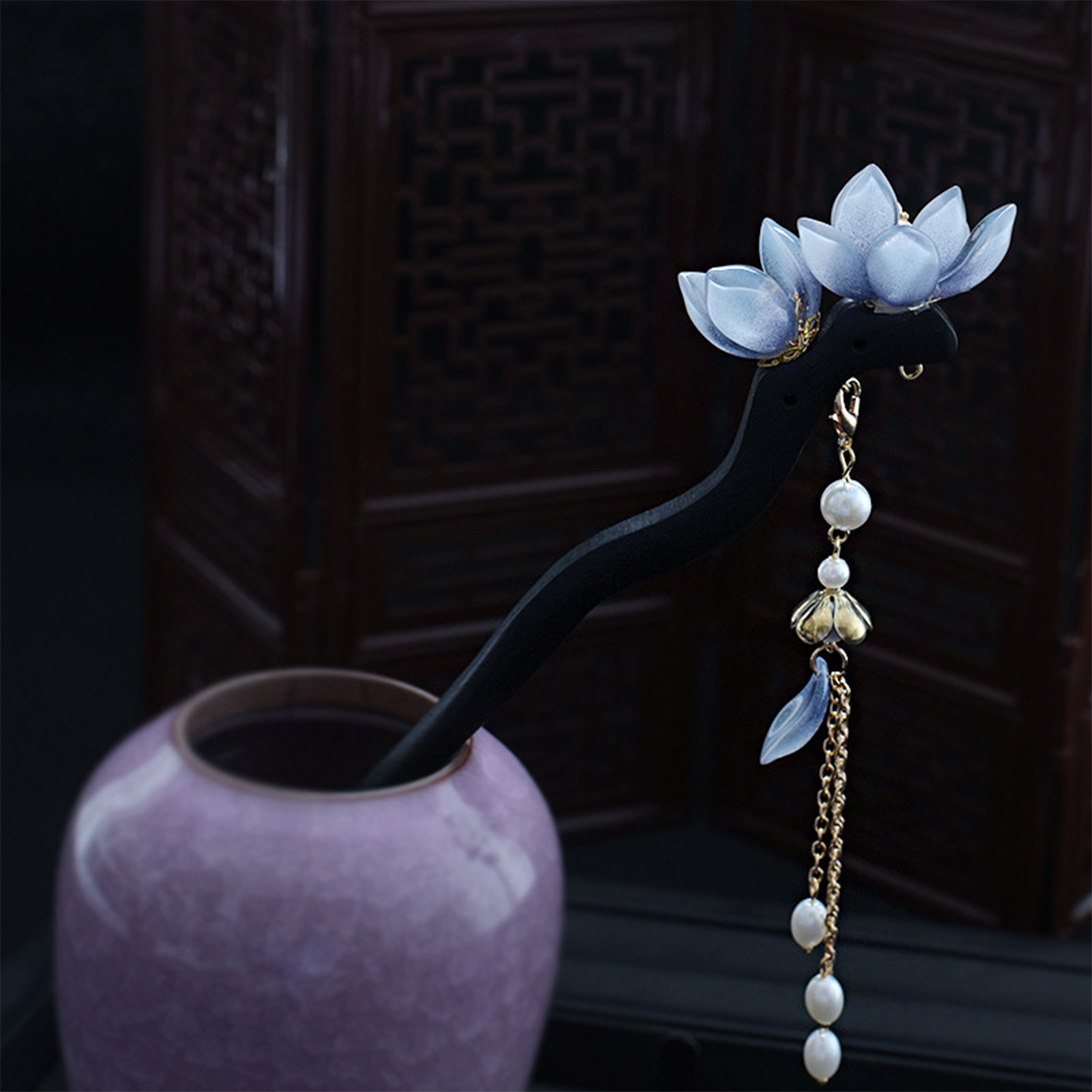 Blue Flower Hair Stick Vintage - đánh giá và giá Tech Accessories Women
