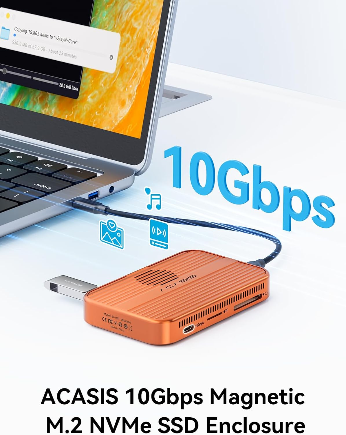 Acasis 10Gbps Magnetic M.2 NVM - đánh giá và giá Portable Ssd Enclosure