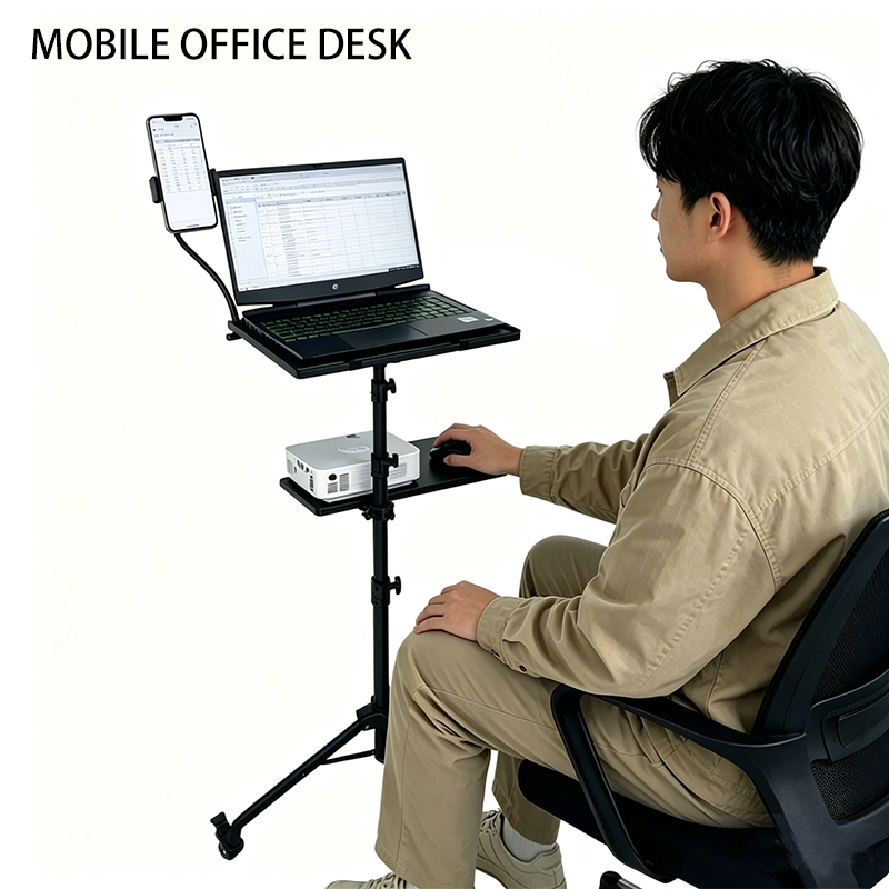 Wheel Mobile Tripod Adjustable - đánh giá và giá Laptop Stand Bamboo